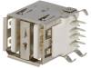 2410 03, Гнездо; USB A; на плату; THT; PIN:4; угловой 90°; двойное, Lumberg Automation (Belden brand)