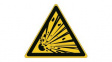 816667 ISO Safety Sign - Warning, Explosive Material, Triangular, Black on Yellow, Polyester, 1pcs