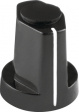 355.41 Plastic wing knob with line black 9 mm