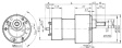 RH158.24.510 DC motor, 39.6 mm, with gearbox 500:1 24 VDC