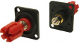 CP303011X Red XLR Recess Plate, 4mm Terminal Post 30 A Panel Mount