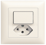 87063.AR.FMI.61, Combination switch and socket CH, Feller CH