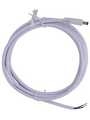 RND 205-01277, DC Connection Cable, 2.5x5.5x9.5mm Plug - Bare Ends, Straight, 2m, White, RND Connect