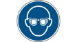 818421 ISO Safety Sign - Wear Ear Protection, Round, White on Blue, Polyester, 1pcs