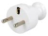 W-10125, Разъем: питания AC; круглый, с заземлением; вилка; "папа"; белый, PLASTROL
