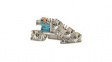 2668950000 Terminal Block, Blade Terminal, 6.3 x 3.5 mm, 4 Poles, 250V, 24A, 0.14 ... 4mm², Dark Beige
