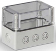 SPCK081310T Cubo S 75 x 125 x 100 мм, 50 мм основание, Pg выбивные отверстие, прозрачная кры
