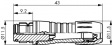 99 9226 050 08 Cable socket 8-pole red Pole no.=8