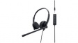 DELL-WH1022 Headset, Stereo, On-Ear, 20kHz, USB/Stereo Jack Plug 3.5 mm, Black