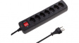 115009 Outlet strip, 1 Switch, 7xJ (T13), 1.5 m, CH/T12, black