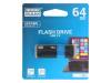 USL2-0640K0R11 Флешка; USB 2.0; 64ГБ; черный; Считывание:20МБ/с; Запись:5МБ/с