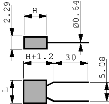 C062K222K2X5CA7301, Capacitor 2.2 nF 200 VDC 5.08 mm, Kemet