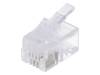 MP0017 Вилка; RJ10; PIN:4; не экранированный; позолота; обжим; на провод