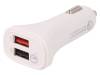 PA0134 Автомобильное зарядное устройство; гнездо USB A x 2; белый