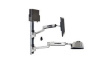 45-359-026 Wall Mount Workstation with Keyboard Arm, Small CPU Bracket, Adjustable, 446 x 8