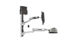 45-359-026 Wall Mount Workstation with Keyboard Arm, Small CPU Bracket, Adjustable, 446 x 864mm, 11.3kg