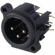 NC3MAHR XLR Panel-mount male receptacle 3 A Right Angle / PCB Mounti