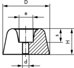 MT10000414, Bumper PVC D21 mm H11 mm black, Maagtechnic