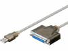 USB-AM/DB25F-LPT, Кабель / адаптер; вилка USB A, гнездо D-Sub 25pin LPT; 1,5м, Goobay