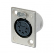NC5FP-1 XLR Panel-mount female receptacle 5 Poles P Soldering Connection Nickel - Plated
