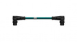 1201080169 Micro-Change (M12) Double-Ended Cordset 4 Poles Male (90°) to Male (90°) 24 AWG Teal TPE Cable 3.0m (9.84') Length