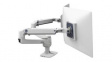 45-491-216 Desk Mount Dual Monitor Arm, 27", 100x100/75x75, 18.1kg, White