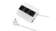 500.000 Outlet Strip PEGGY 3x DE Type F (CEE 7/3) Socket - DE/FR Type F/E (CEE 7/7) Plug Black / Silver 3m