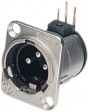 NC3MD-H XLR Panel-mount male receptacle 3 D Horizontal / PCB Mountin