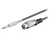 50710, Кабель; XLR "мама" 3pin, вилка Jack 6,35мм 2pin; 6м; черный, Goobay