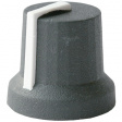 CL170841CR Ручка; с указателем; резина, пластик; Диам.оси:6мм; O16,8x14,5мм