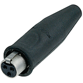 RT3FC-B-W, Mini XLR, Cable socket 3 Soldering Connection Black, Rean