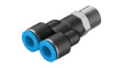 QSY-3/8-10 Push-In Y-Fitting, 56.7mm, Compressed Air, QS