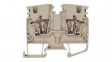 1808200000 Feed-through Terminal Block, Tension Clamp, 2 Poles, 24A, 2.5mm\x1a, Dark Beige