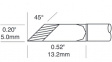 STTC-1173P Soldering tip Knife / 45° / Bevelled / Tinned area lenght 3 mm 5.0 mm 390 °C