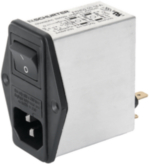 4304.5004, Power inlet with filter 6 A 250 VAC, Schurter