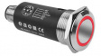 82-6657.1114 Illuminated Pushbutton Switch, Red, 1CO, IP65/IP67, Momentary Function