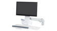45-266-216 Wall Mount Monitor Arm with Keyboard Tray, 24", 100x100/75x75, 13.2kg, White