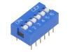 DS-06, Переключатель: DIP-SWITCH; Кол-во секций:6; ON-OFF; 0,05A/12ВDC, Ninigi