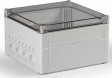 OPCM303018T Cubo O 300 x 300 x 187 мм, метрические выбивные отверстие, прозрачная крышка, PC