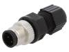 12D-04BMMA-SL8001, Вилка; M12; PIN:4; "папа"; код D-Ethernet; на провод; пайка; IP68, Amphenol