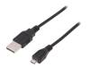 AK-300127-010-S Кабель; USB 2.0; вилка USB A, вилка micro USB B; никелированные