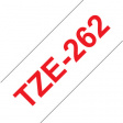 TZE-262 Этикеточная лента 36 mm красный на белом