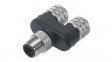 1200680294 Micro-Change (M12) In-Line Splitter 4 Pole 1 x 4-Pole Male (Straight) to 2 x 3-Pole Female (Straight) 18 AWG PVC 0.5m