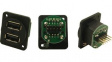 CP30100X Гнездо; USB A; штыревой; двойное; V: USB 2.0; Шаг:2,54мм