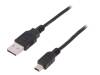 AK-300130-030-S Кабель; USB 2.0; вилка USB A, вилка mini USB B; никелированные