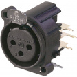 NC3FAHR2 XLR Panel-mount female receptacle 3Pblack
