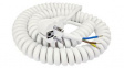 SP-DSR-212 Spiral Cable with Type F (CEE 7/7) Plug 3x 0.75mm² White 500mm ... 2m