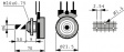 T-21AHM0607253A Rotary Potentiometer, 25 kOhm, PCB Connection