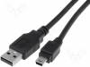 AK-300108-010-S Кабель; USB 2.0; вилка USB A, вилка mini USB B; никелированные