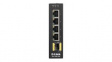 DIS-100G-5SW DIN Rail Industrial Ethernet Unmanaged Switch 5 Ports (4x RJ45, 1x SFP) IP30